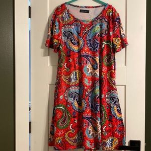 Gently used  paisley swing dress size medium